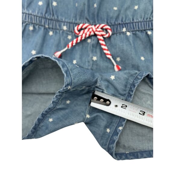 Cat & Jack Girls 4T Blue Romper With Stars 100% Cotton Sleeveless 4 july Style - Picture 5 of 11